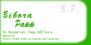 bibora papp business card
